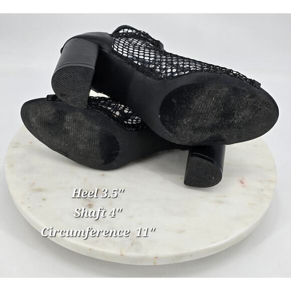 Lulu's Black Mesh Lace-Up Peep Toe Booties - Picture 5 of 5